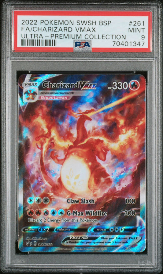 PSA 9 - 2022 POKEMON SWSH BSP FA/CHARIZARD VMAX ULTRA - PREMIUM COLLECTION