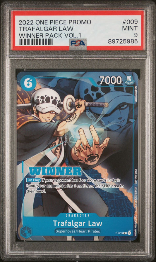 PSA 9 - 2022 ONE PIECE PROMO TRAFALGAR LAW WINNER PACK VOL.1