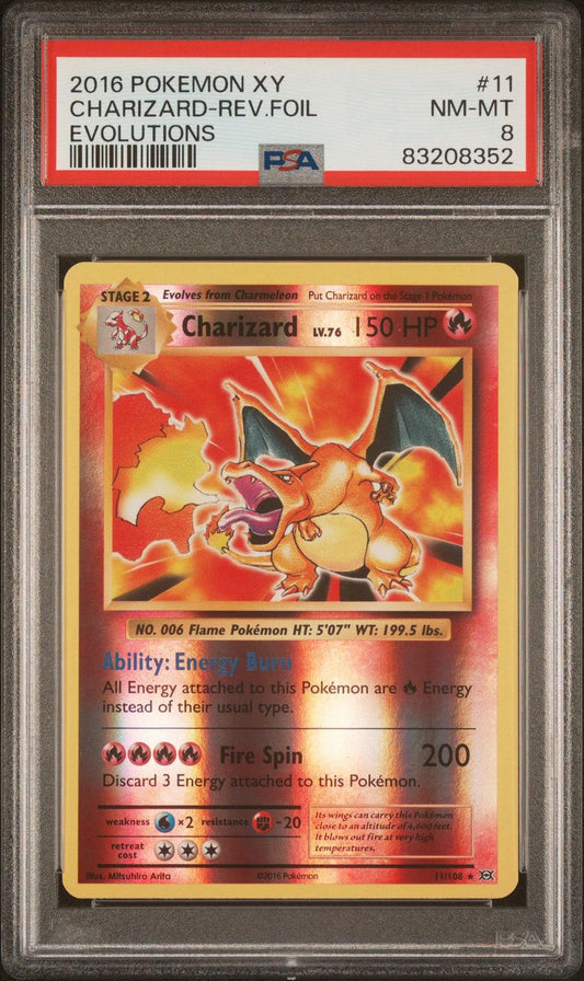 PSA 8 - 2016 POKEMON XY CHARIZARD-REV.FOIL EVOLUTIONS