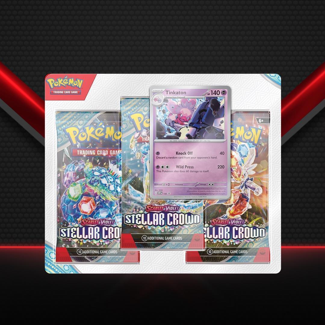 Pokemon Stellar Crown 3 Pack Blister